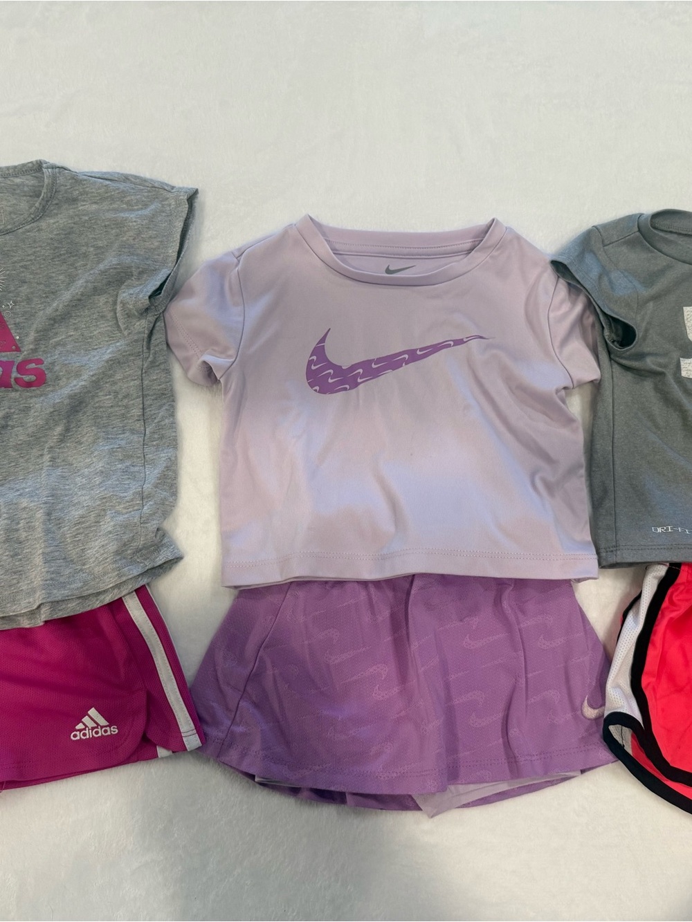 2 Nike & 1 Adidas Girls Matching Athletic Sets